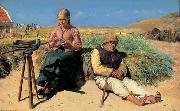 Figures in landscape Michael Ancher